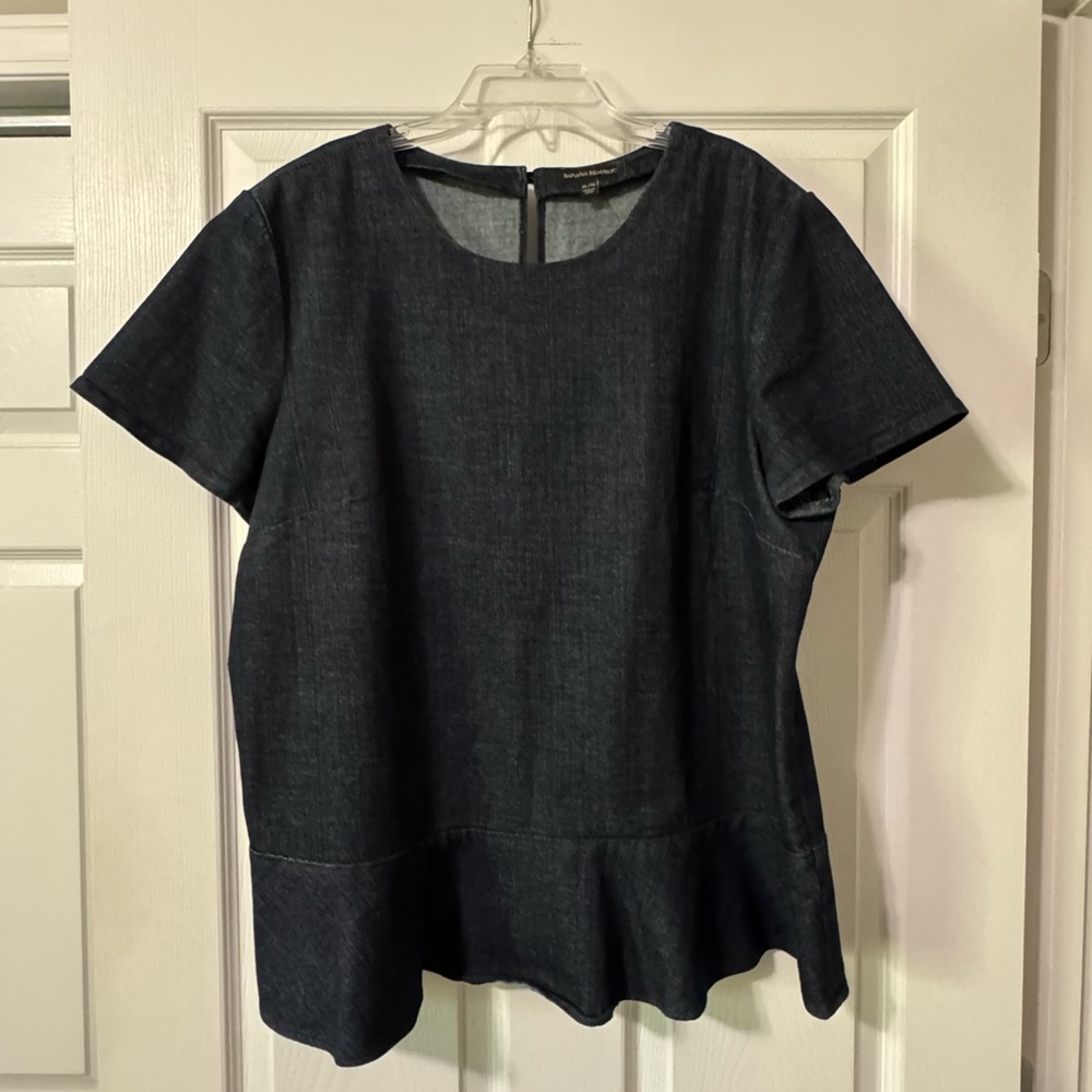 Banana Republic Dark Denim Peplum Tee